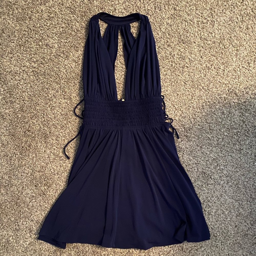 Express Navy Low Cut Dress